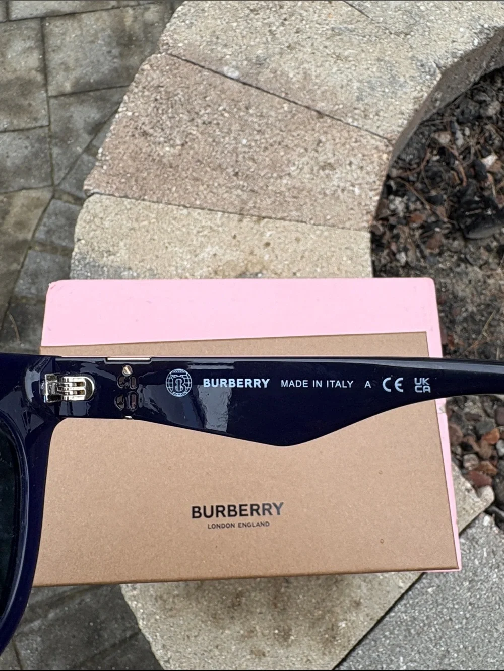Burberry Dark Blue Glossy Cat-Eye Sunglasses